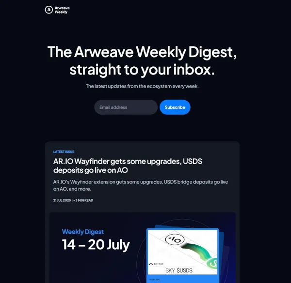 Arweave Weekly News