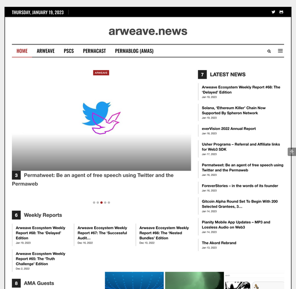 Check out the latest on Arweave.news